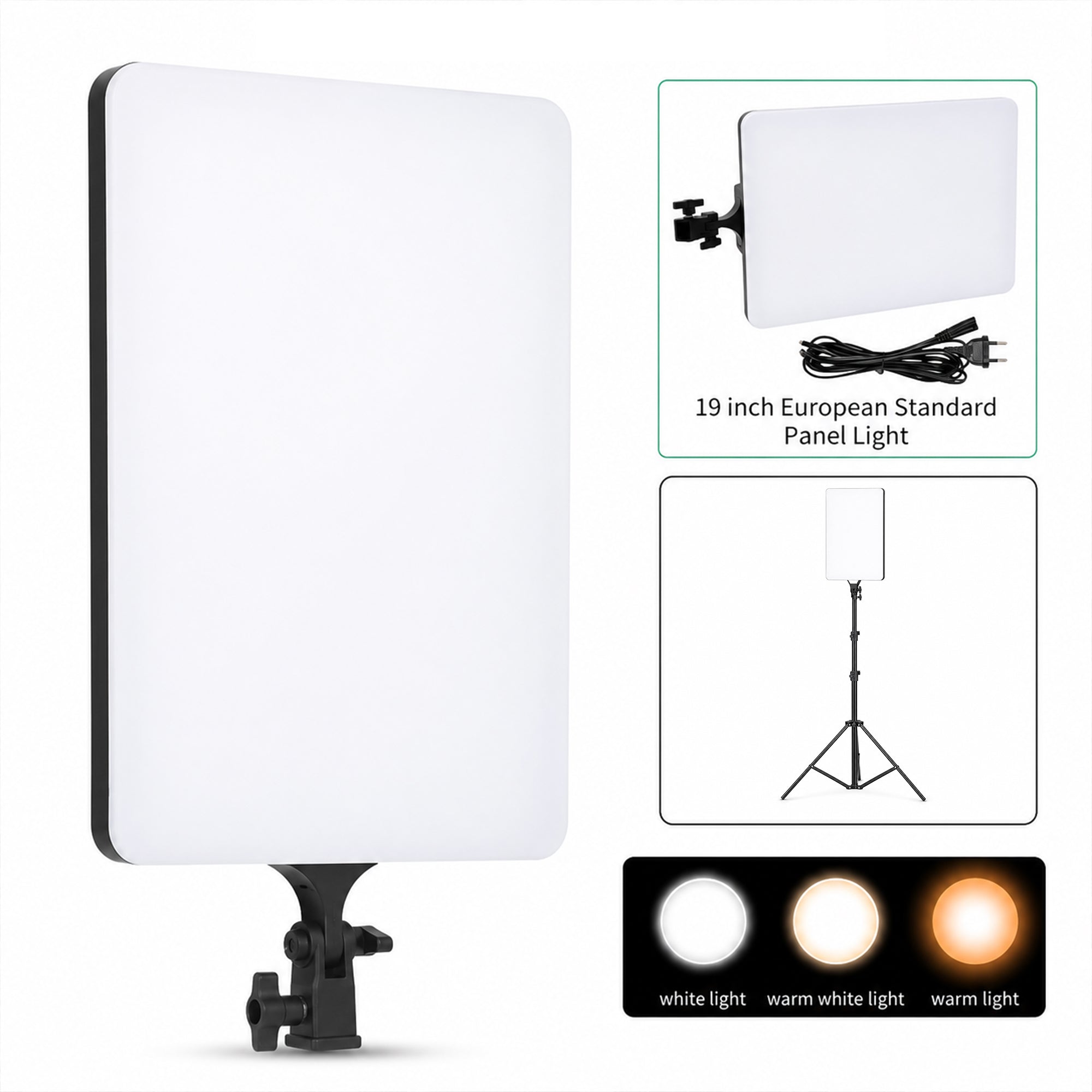 RL-19 Inch LED Soft Light Panel with Tripod Stand - Perfect for Photography and Video Shooting