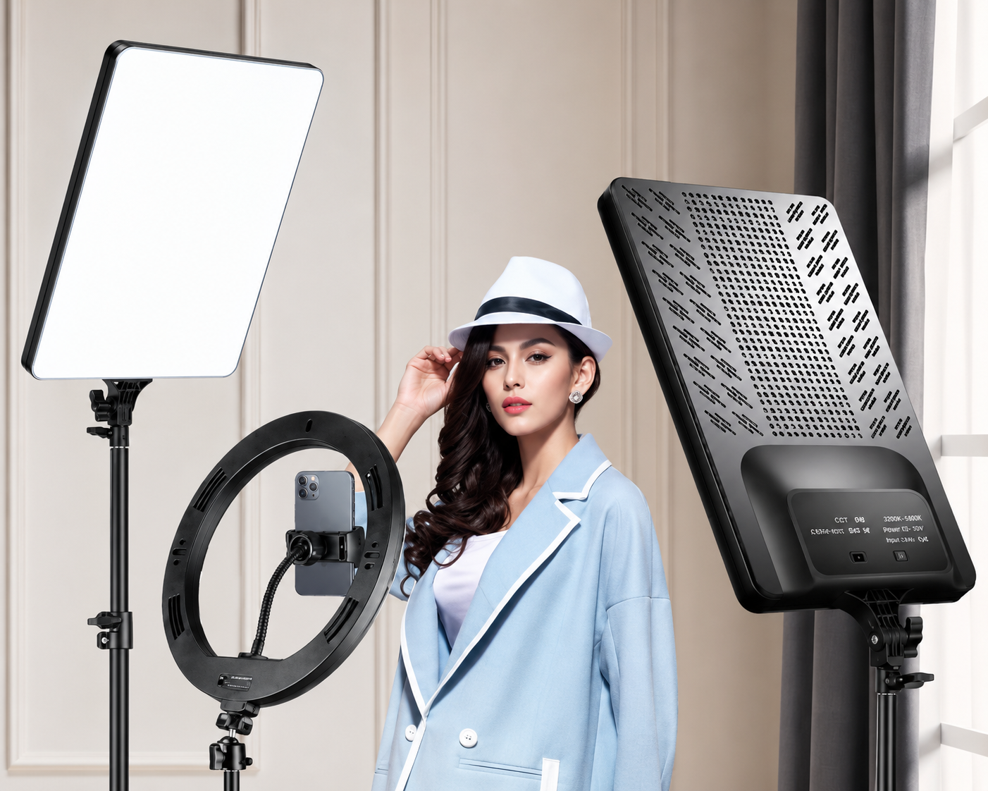 RL-19 Inch LED Soft Light Panel with Tripod Stand - Perfect for Photography and Video Shooting