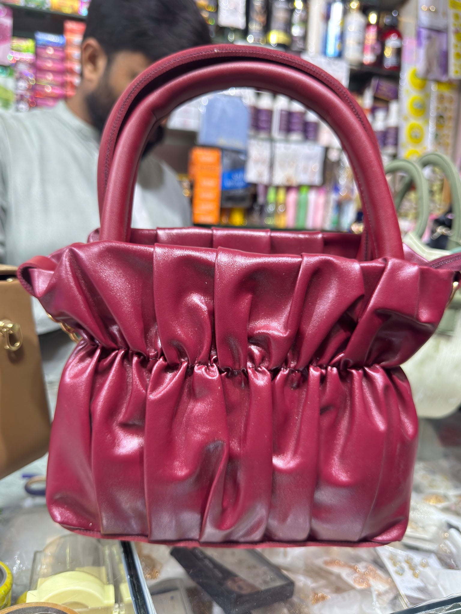 Luxury Ruched Shoulder Handbag
